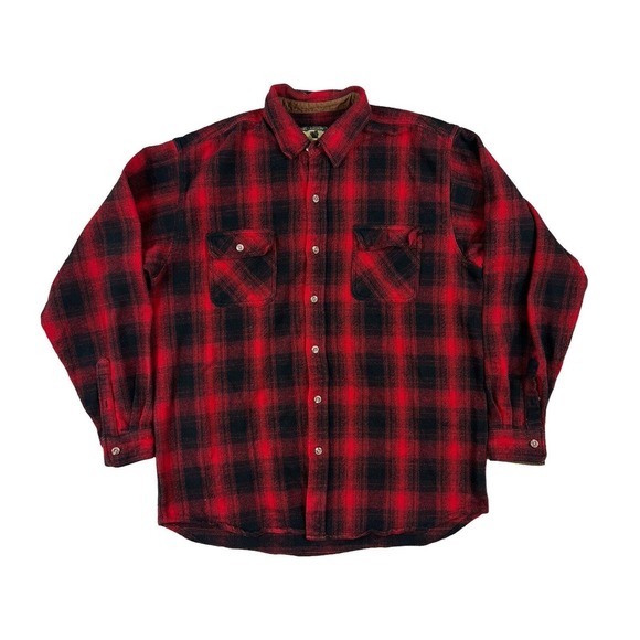 Field & Stream Men Red Black Flannel‎ Shirt Sz XXL Tall - Picture 1 of 6
